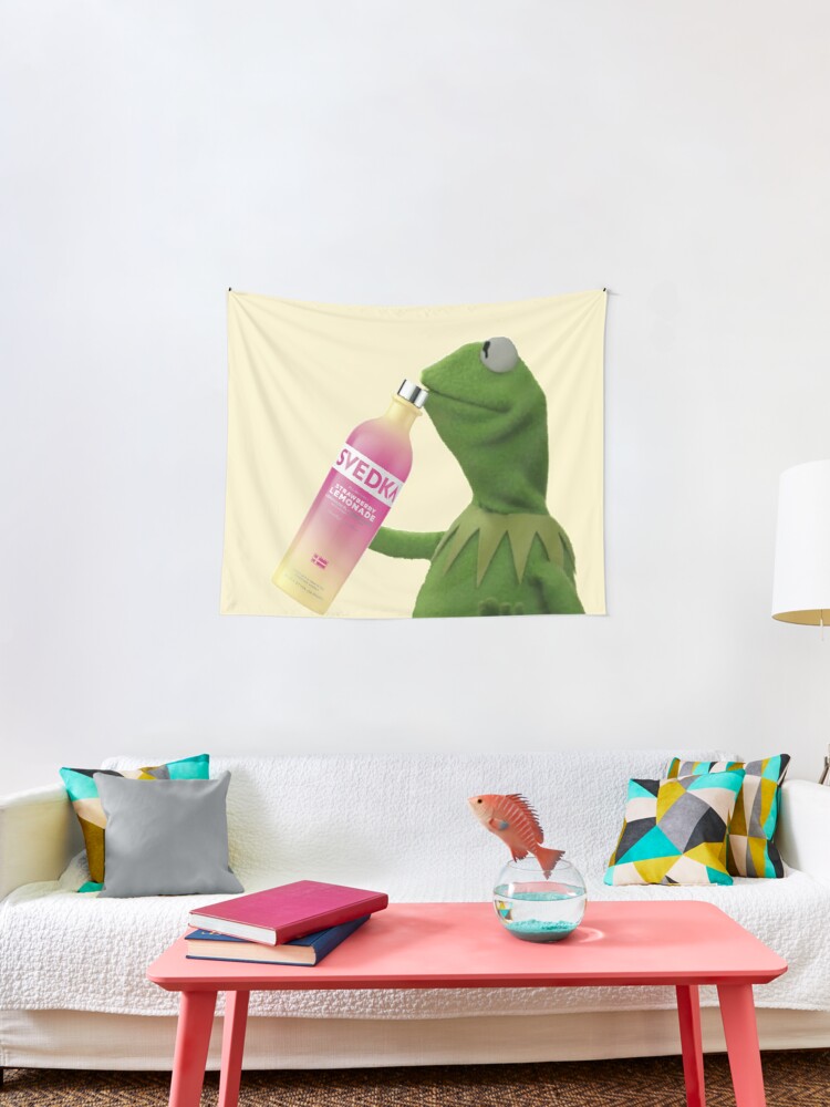 Kermit Sips Svedka Tapestry By One Broke Kid