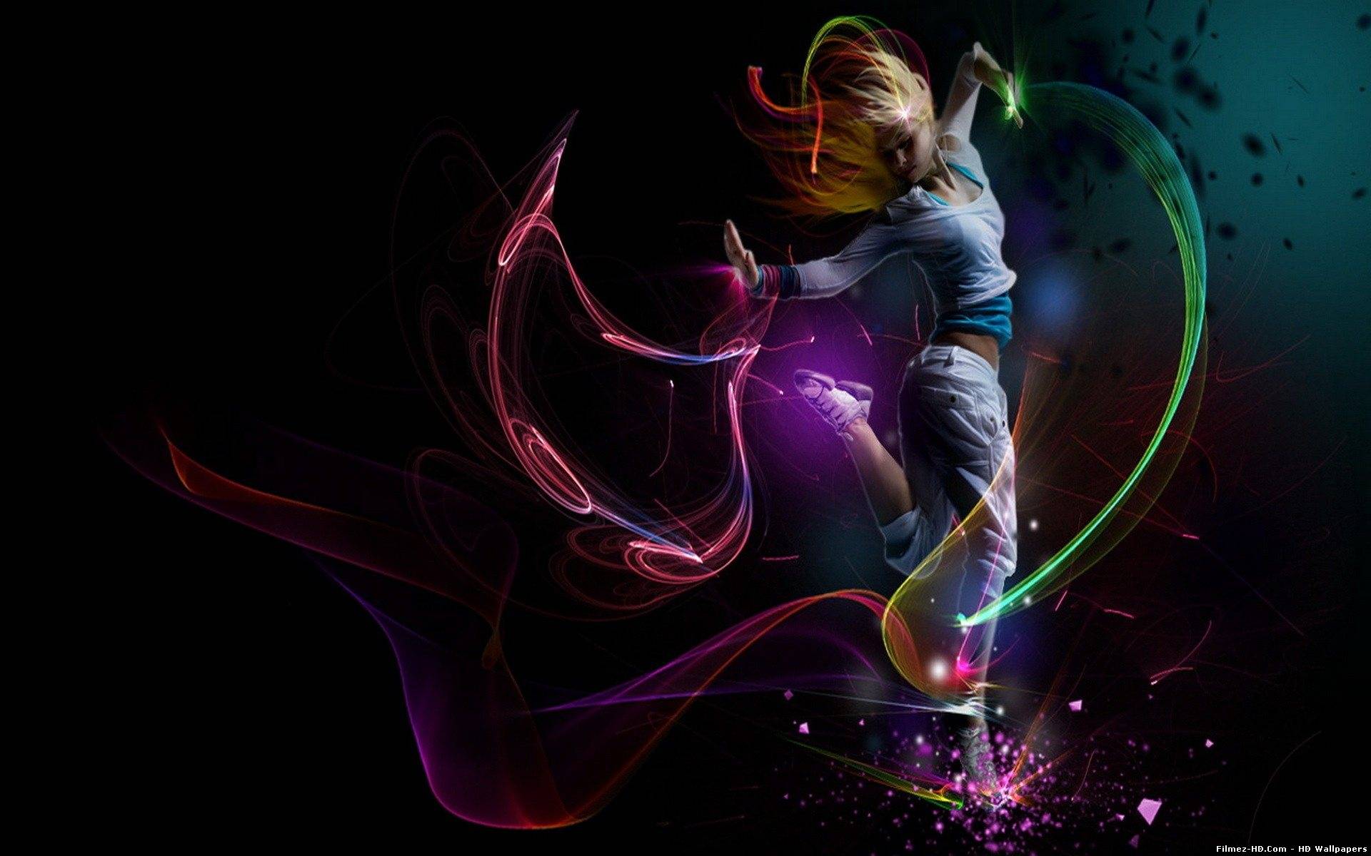 Girl Dancing In Colors HD Music Wallpaper Widescreen Pictures From