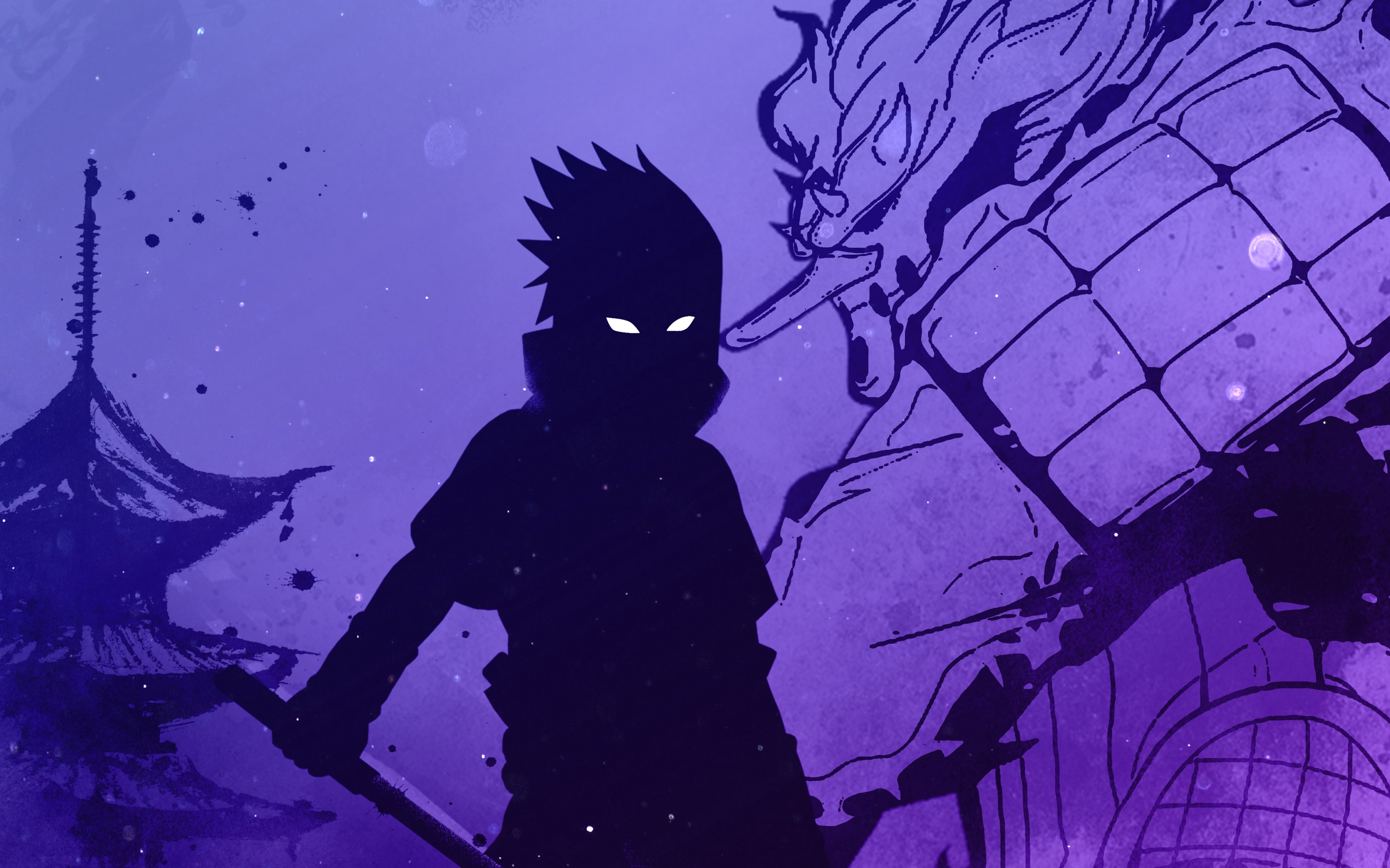 Sasuke Uchiha Wallpaper 4k Silhouette Naruto Illustration