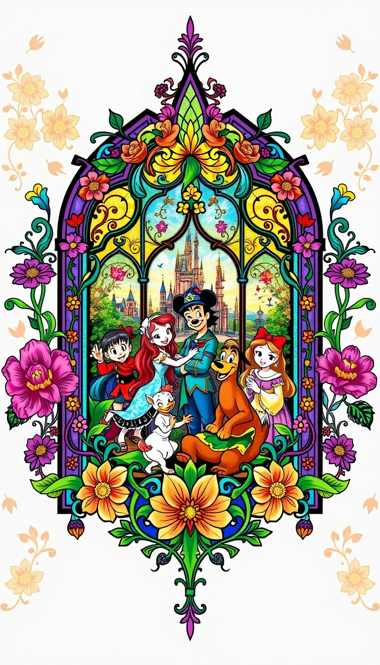 Disney Stained Glass Wallpaper