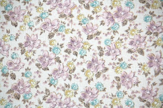 1950s Vintage Wallpaper Floral With Purple And