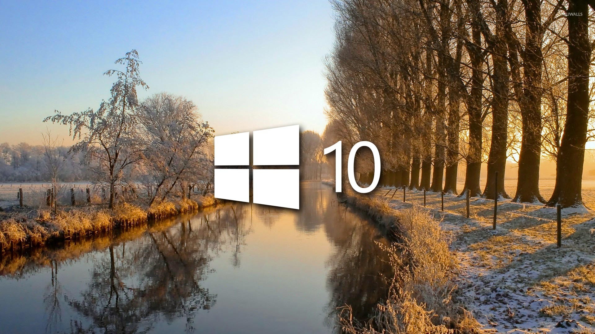 Windows 10 on the frosty river wallpaper   Computer wallpapers 1920x1080