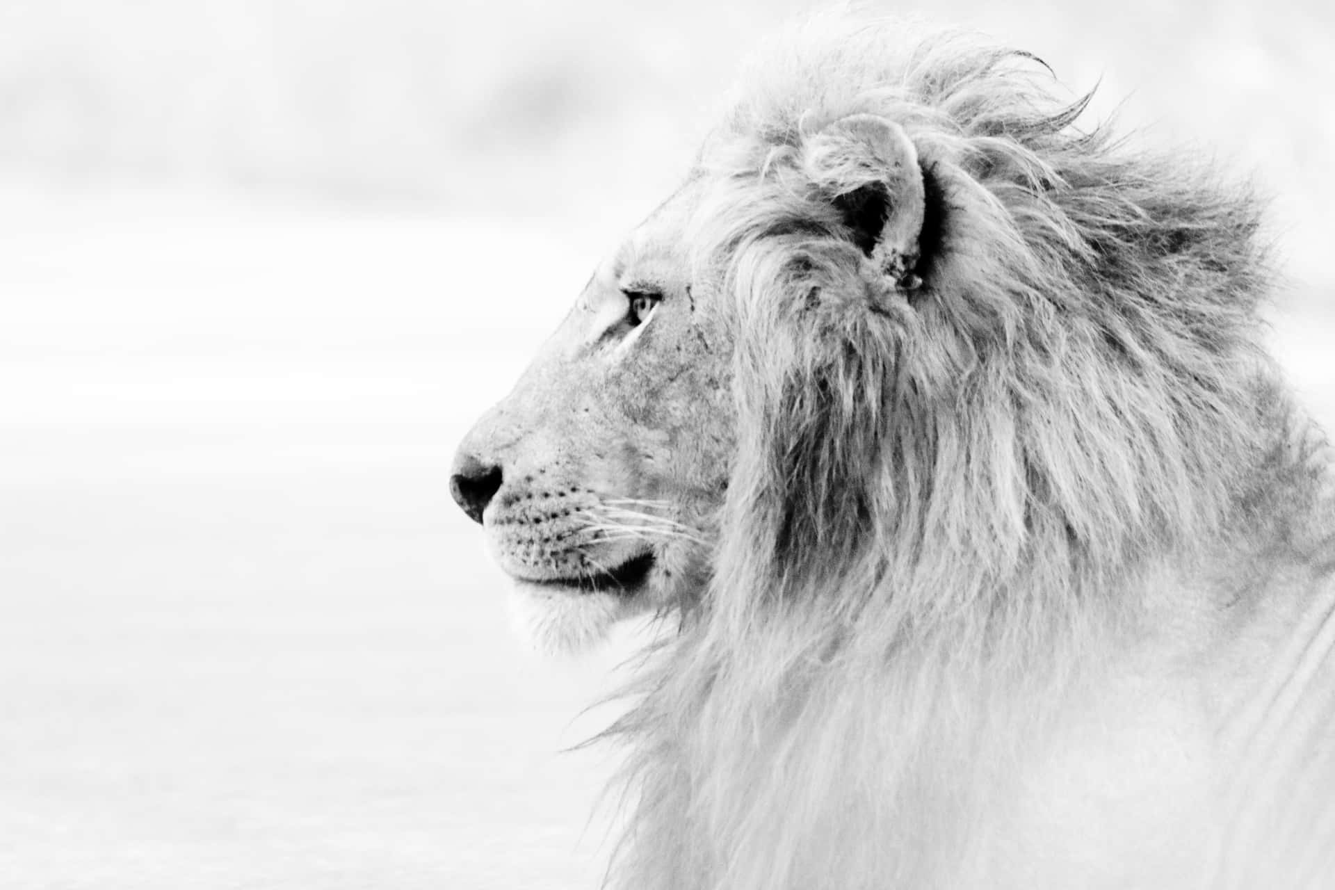 Black And White Lion Wallpaper