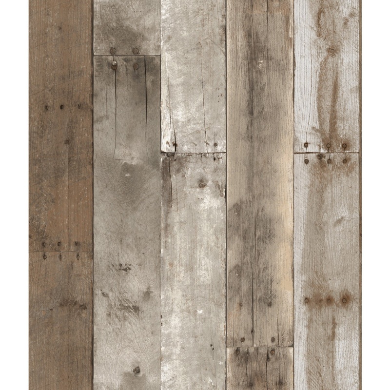 Wall Decor Wallpaper Repurposed Wood Weathered Removable