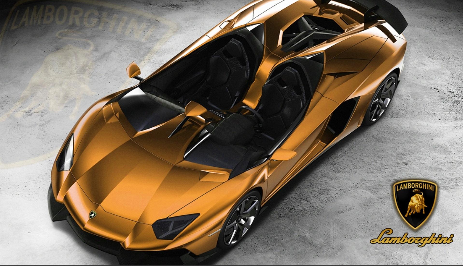 Lamborghini Aventador J Gold HD Wallpaper Background Image