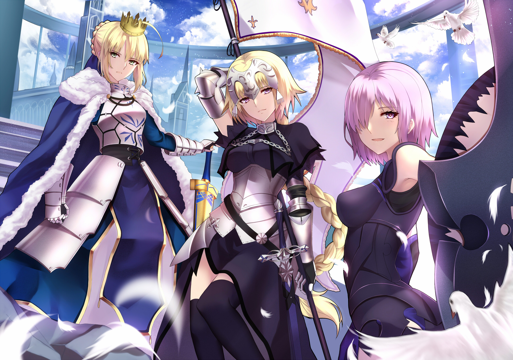 Jeanne D Arc Artoria Pendragon Shielder Saber Fate Wallpaper