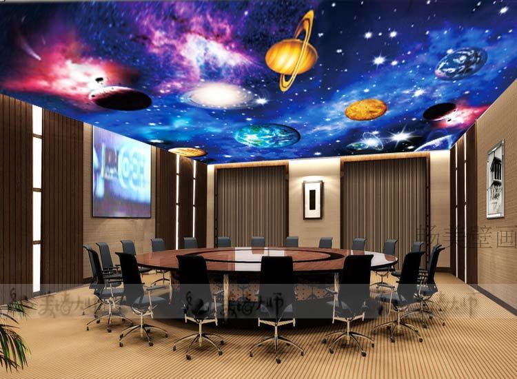 Ceiling Wallpaper Mural Space Universe Pla