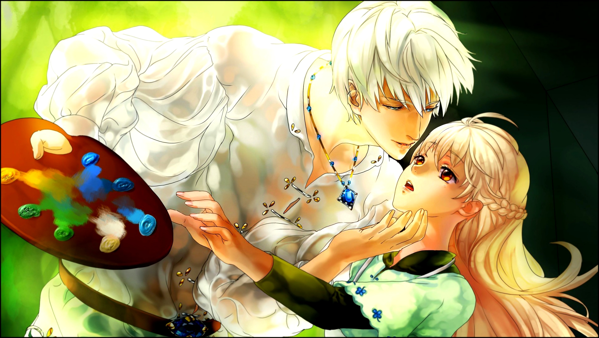 Cute Anime Couple Background Wallpaper