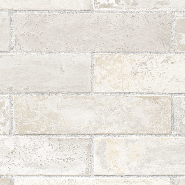 Brick Pattern Wallpaper Light Gray Industrial By