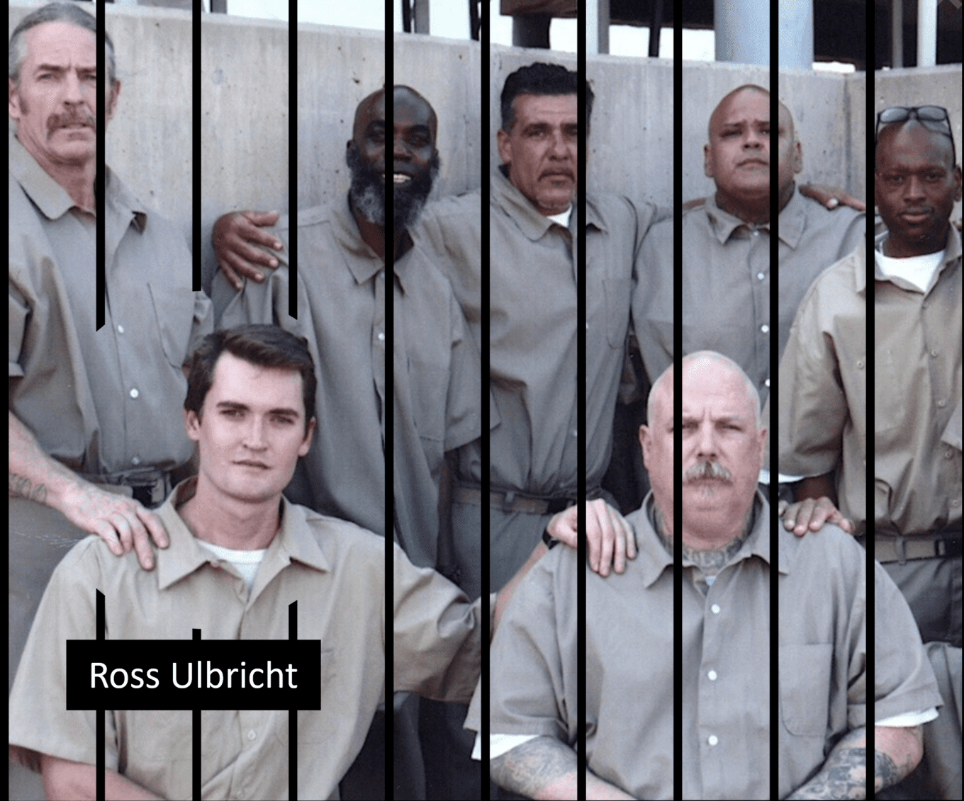 Ross Ulbricht in prison with fellow inmates