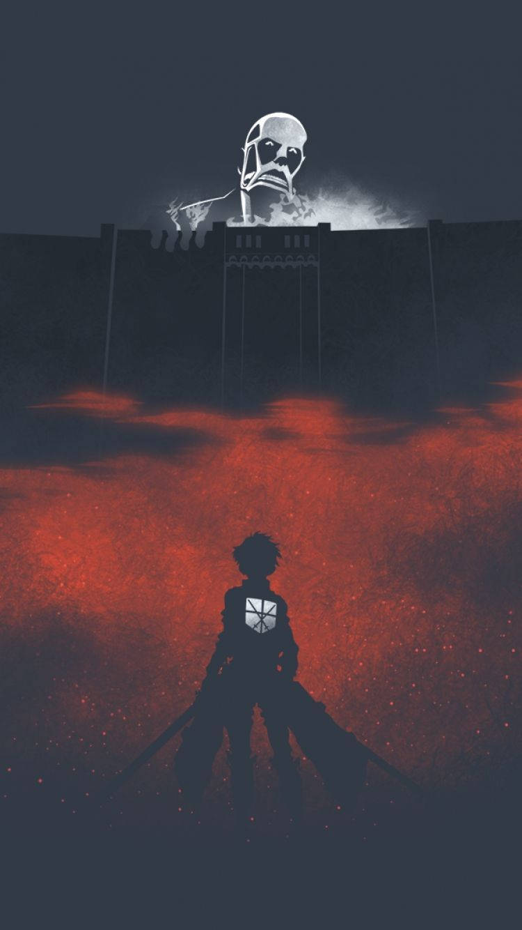 Colossal Titan And Eren Attack On iPhone Wallpaper