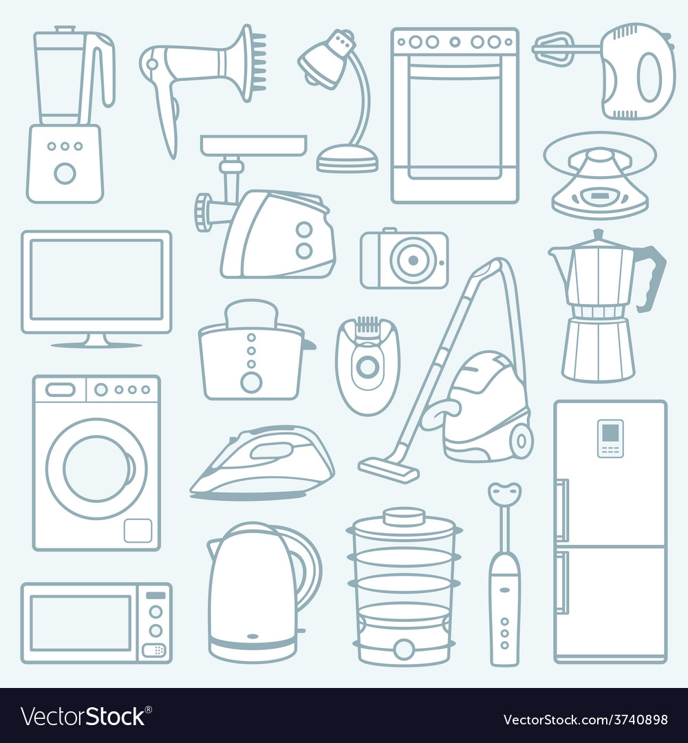 Home Appliances A Background Royalty Vector Image