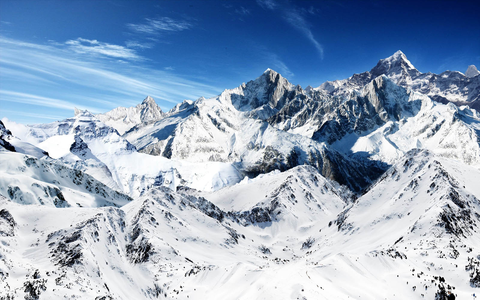 Snow Mountains Wallpapers Desktop Wallpaper 1600x1000