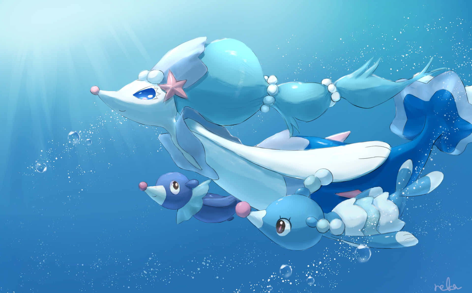 Popplio Under The Ocean Wallpaper
