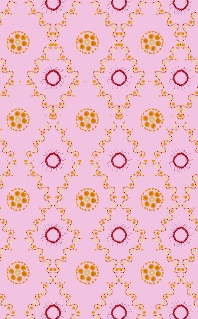 Fallen Fruit Modern Wallpaper Pattern Pink Background
