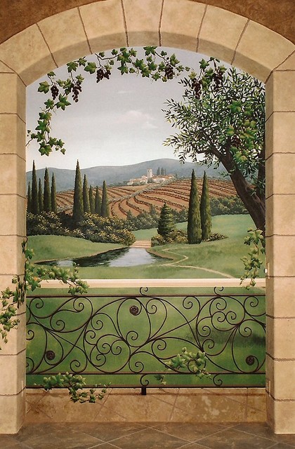 Tuscany Wine Room Mural Mediterranean Cellar Los Angeles
