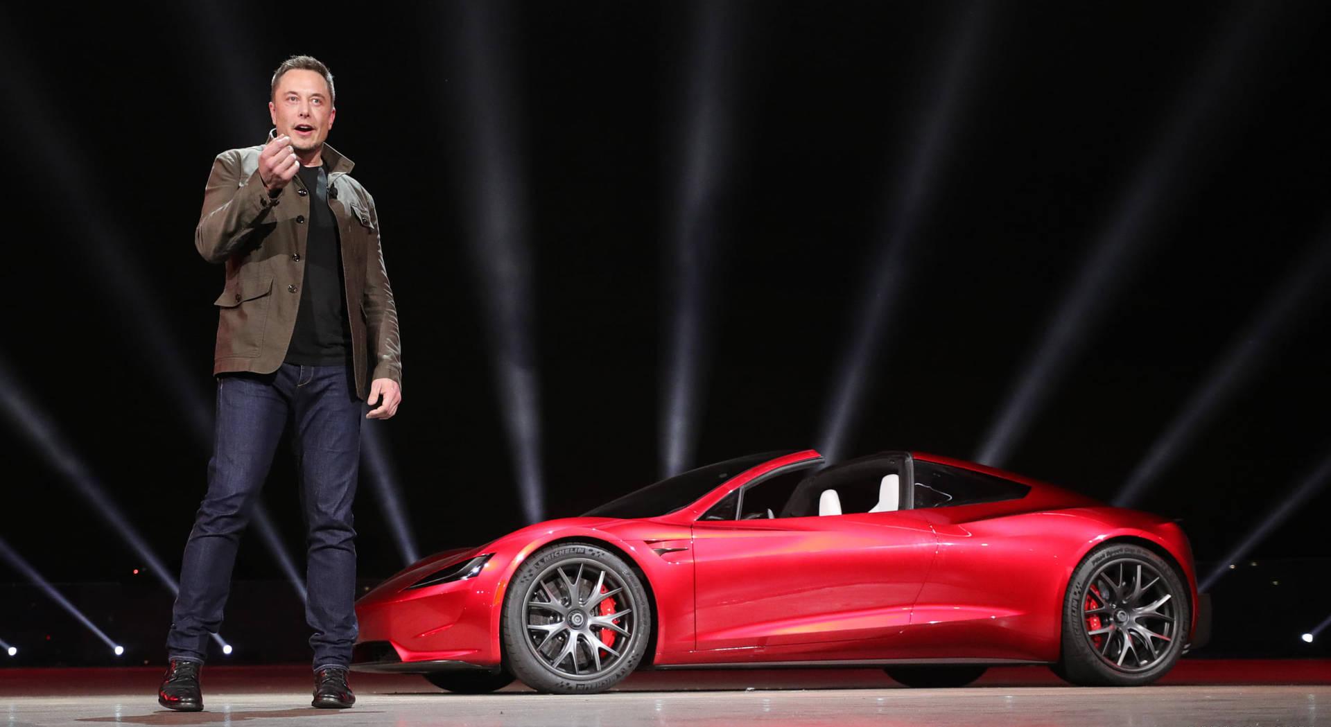 Elon Musk Tesla Roadster Launch Wallpaper