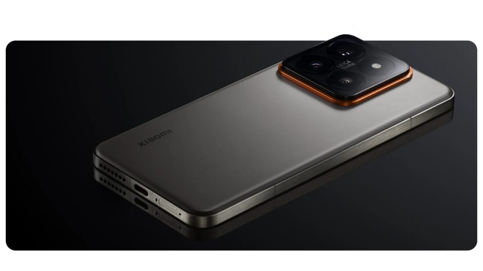 Xiaomi 14 Pro smartphone showcasing its sleek design and prominent Leica camera system