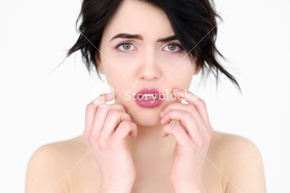 Emotion Face Sad Worried Upset Concerned Unhappy Woman Young