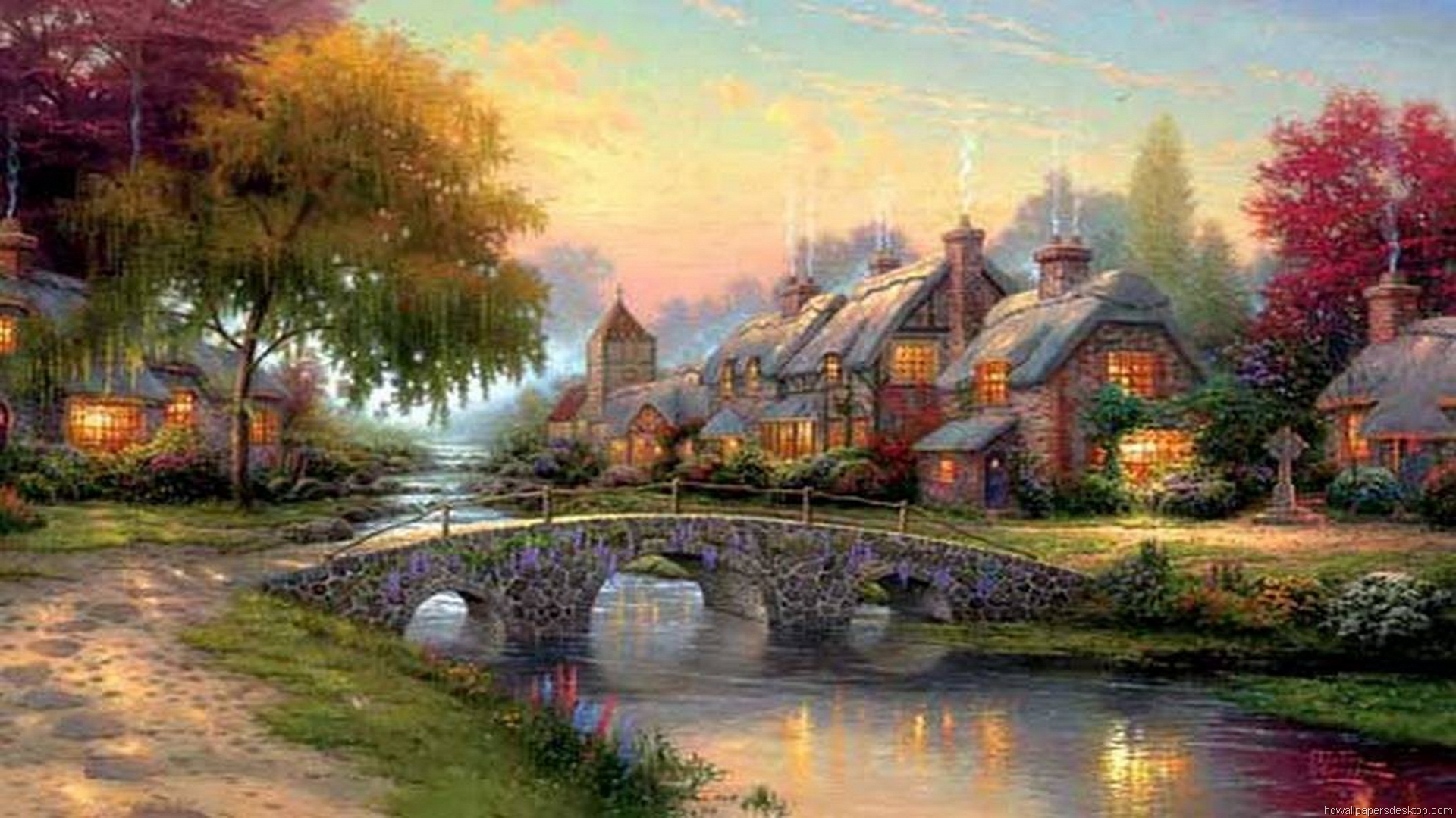 Free download Thomas Kinkade Wallpaper  Paintings  Art HD 