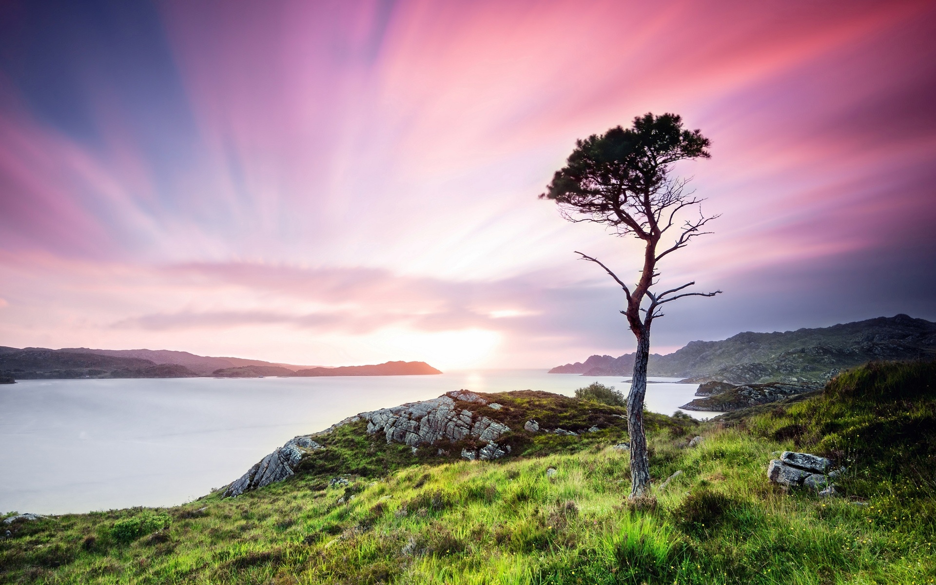 Kingdom Scotland Twilight Landscape HD Wallpaper