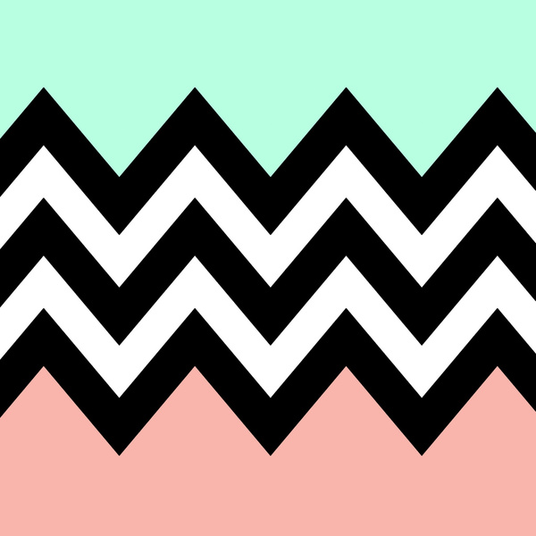 Mint And Coral Chevron Background Black