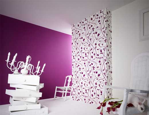 Designer Purple Home Wallpaper for Living Room