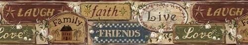 Live Laugh Love Rustic Signs Wallpaper Border By Chesapeake