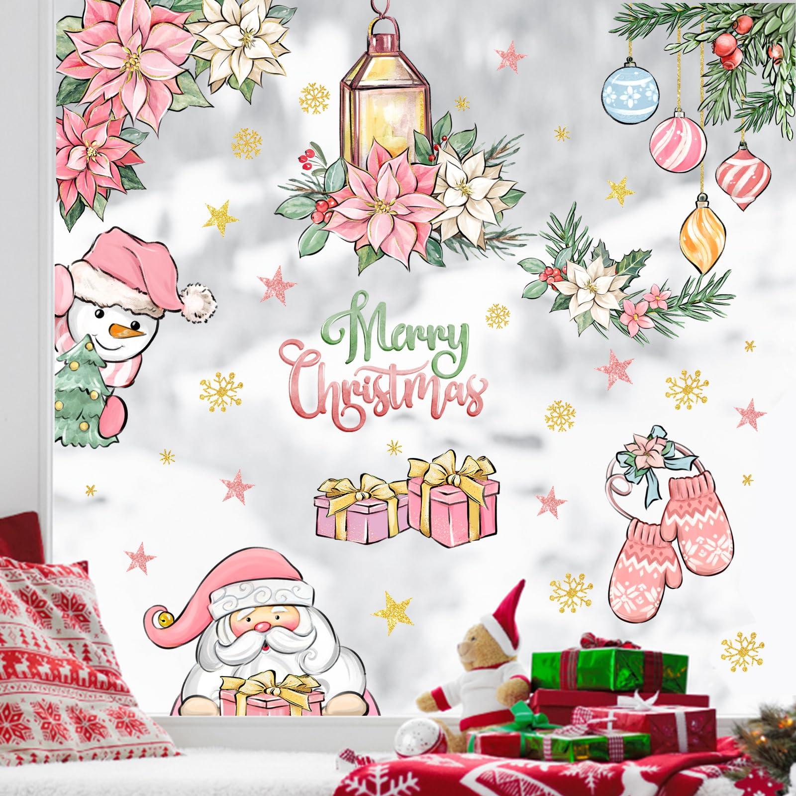 Amazoncom Yovkky PCS Merry Christmas Window Clings Sheets