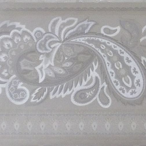 Paisley Wallpaper Border Silver Art Nouveau Beige Swirl Unique Elegant 504x503