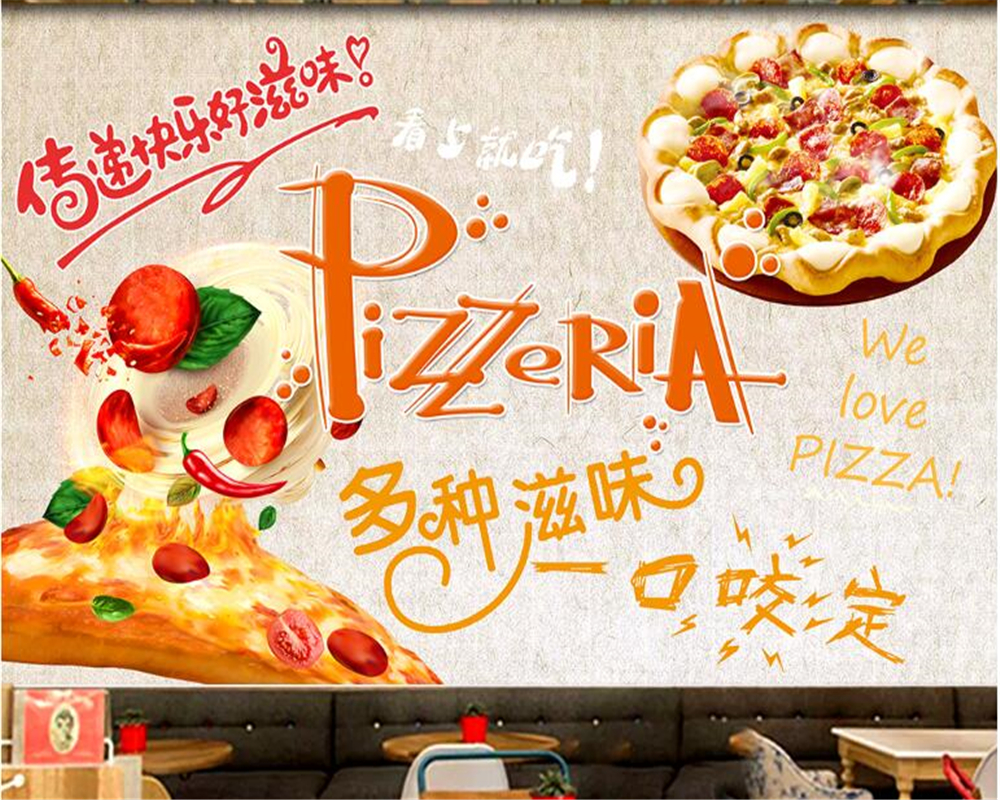 Beibehang Custom Wallpaper For Kids Room Fashion Pizzeria Food
