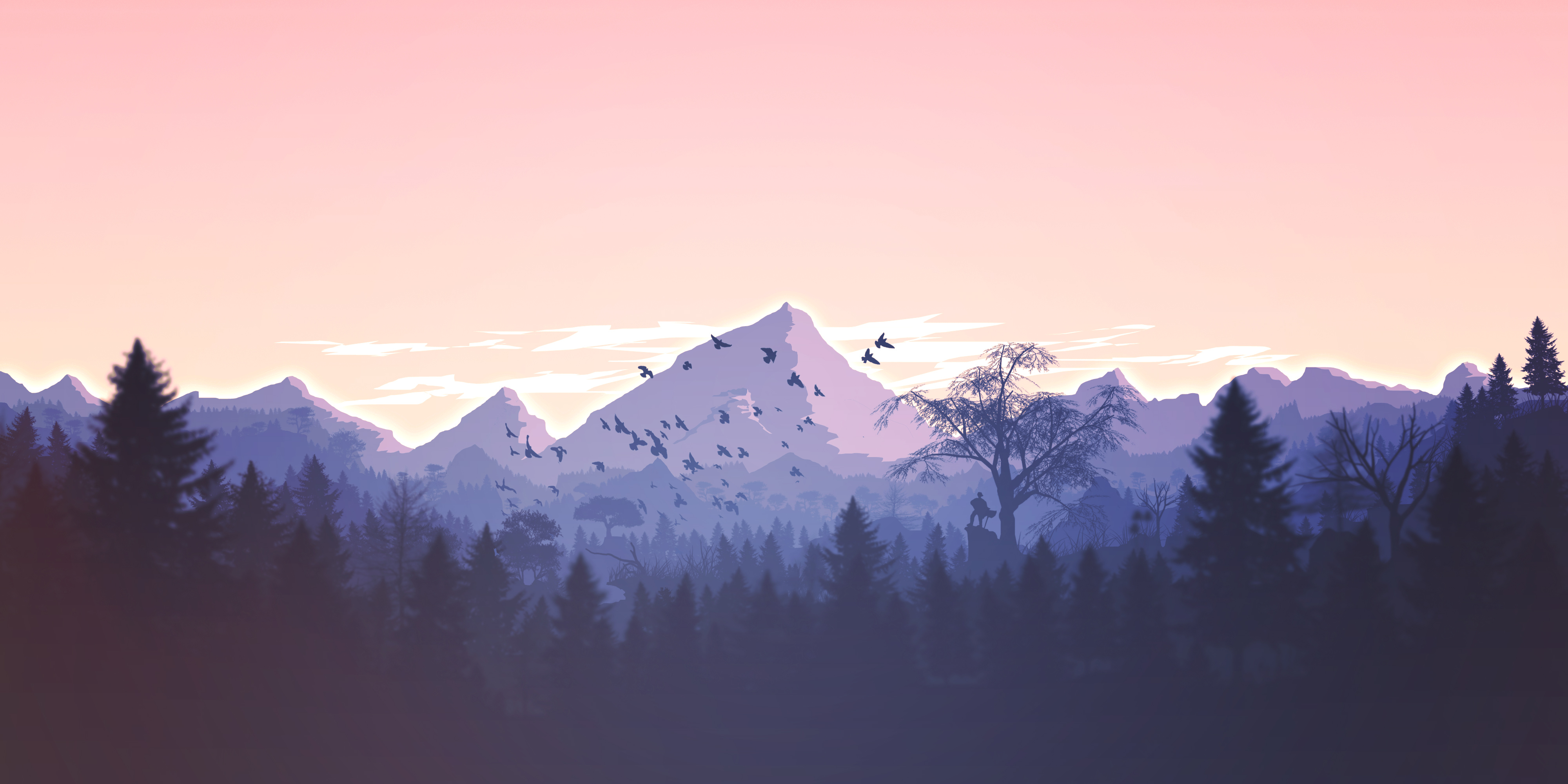 Mountains Minimal Landscape 4k Wallpaper HD Nature