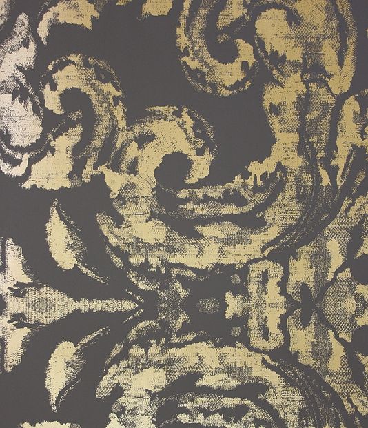 Gossamer Wallpaper A Large Scale Contemporary Damask Design In Gold