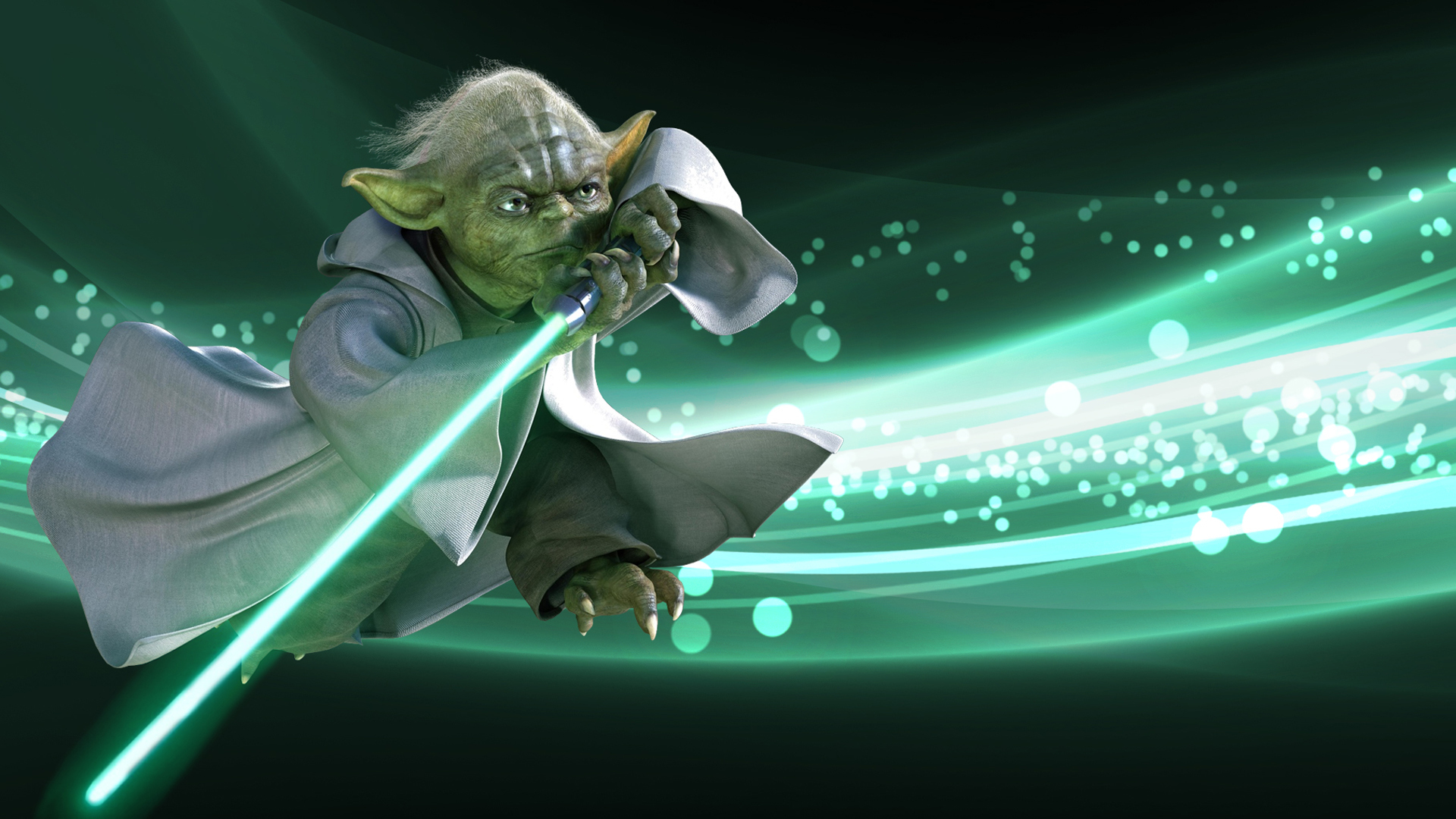 Star Wars Wallpaper HD Yoda With Lightsaber Wide