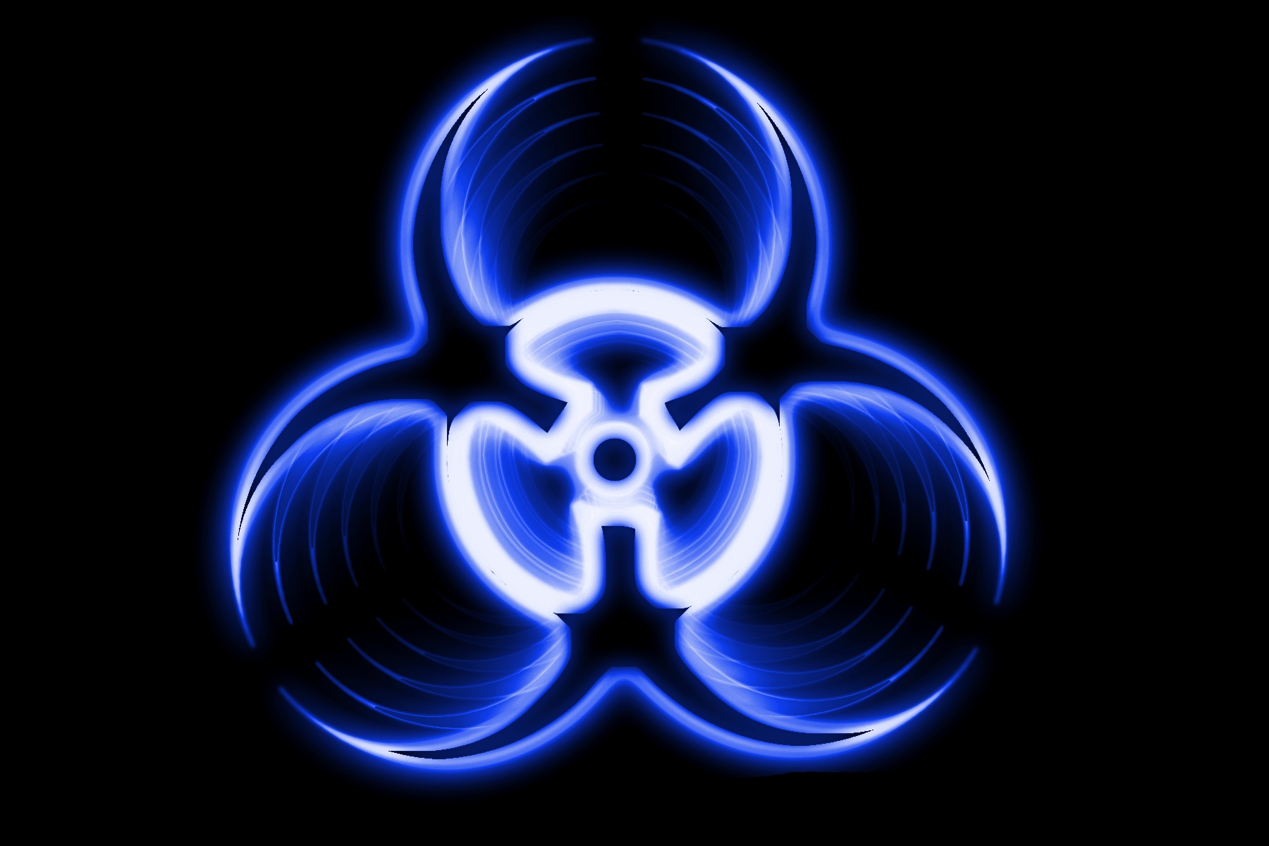 Blue Biohazard Static Logo Wallpaper Background Picture And Layout