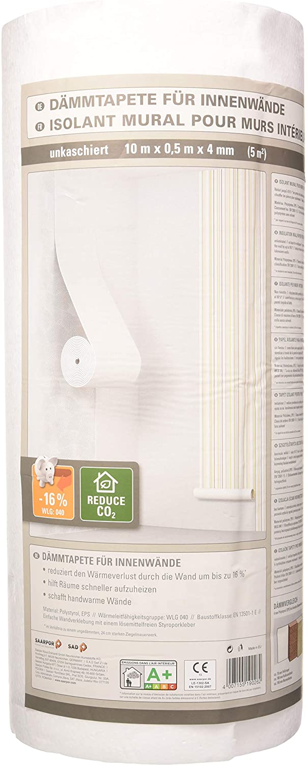 Climapor Uncoated Insulating Wallpaper X M Mm Amazon