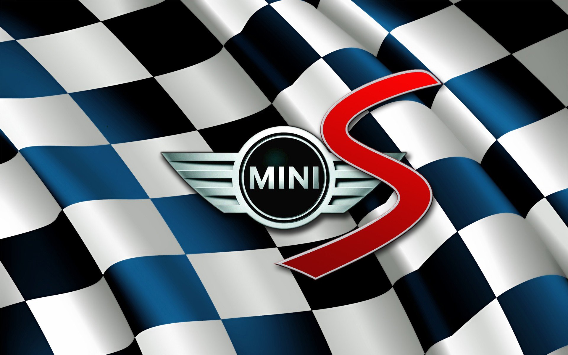 Mini Cooper Emblems Logos Checkers Wallpaper