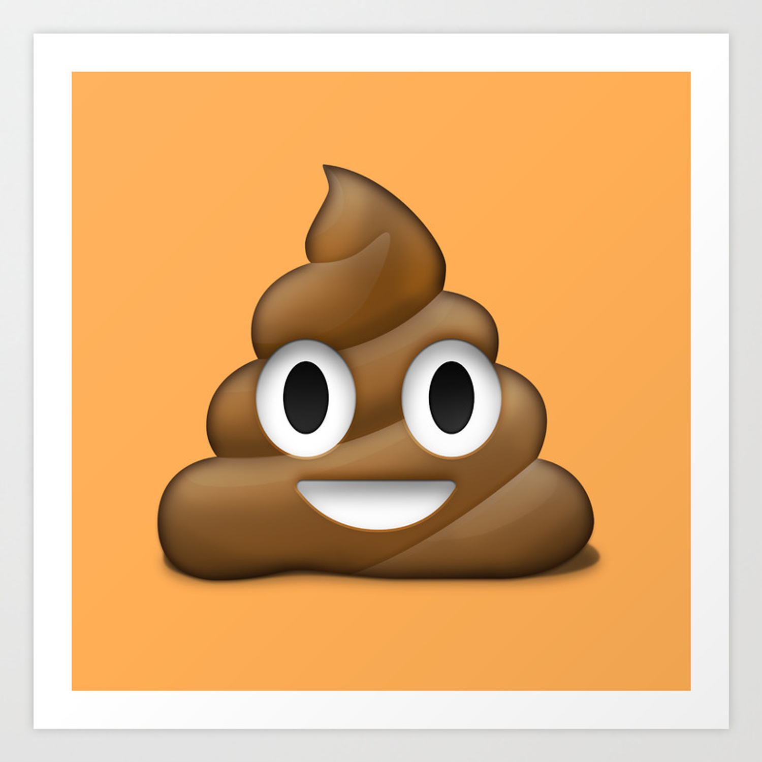 Smiling Poo Emoji Colored Background Art Print By Flarup Society6