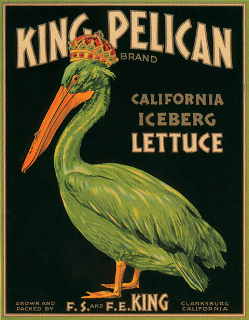 King Pelican Lettuce Vintage Food And Drink Labels Wallpaper