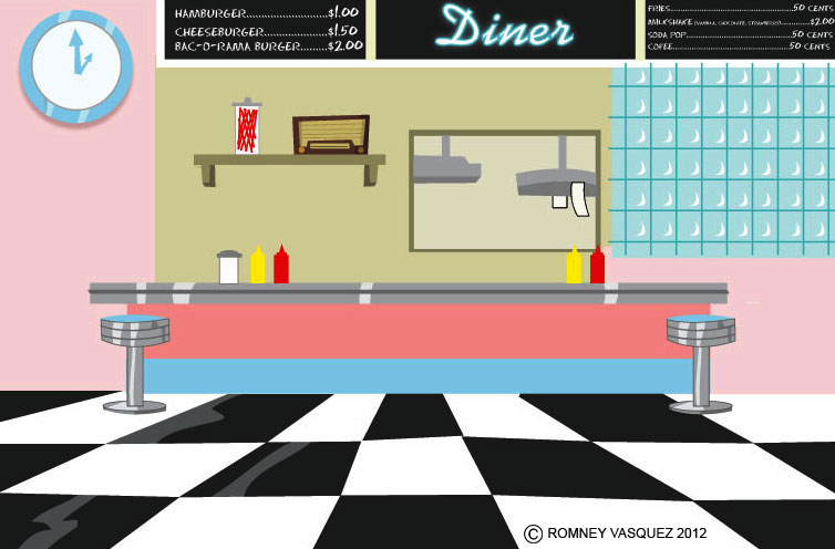 50s Diner Background By