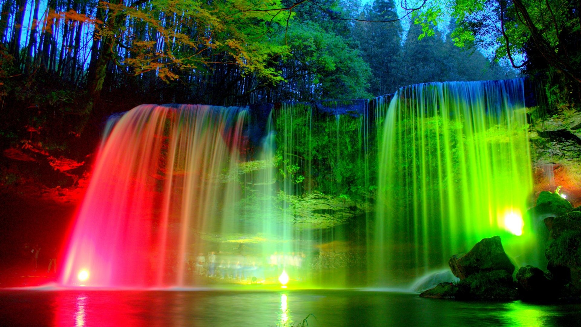 Desktop Wallpaper Waterfalls With Rainbow Image