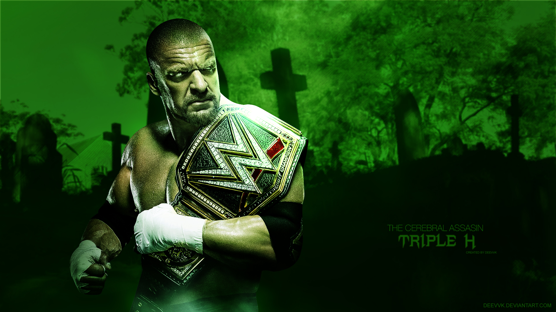 Triple H Wwe Champion HD Wallpaper By Deevvk On