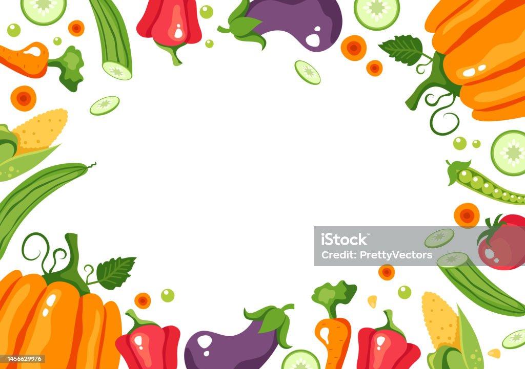 Exotic Summer Vegetable Frame Border Banner Cover Concept