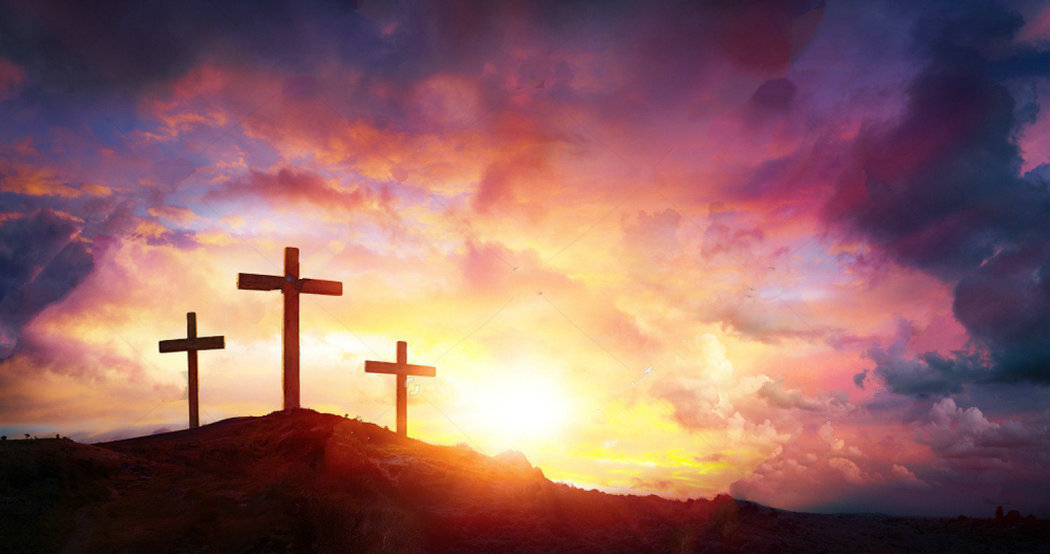 Crucifixion Jesus Christ Sunrise Crosses Hill Photo Backdrop Vinyl