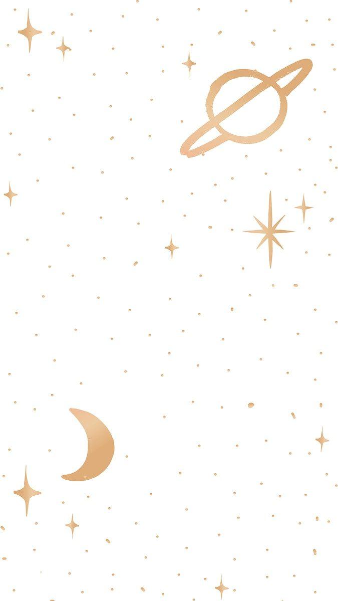 Galaxy Mobile Wallpaper Vector Cute Doodle Style Premium Image