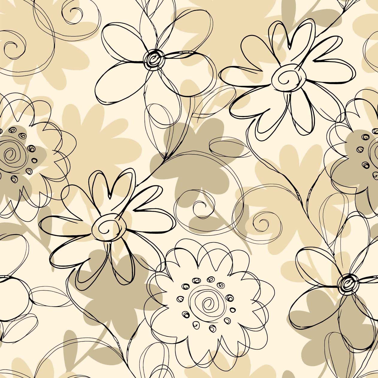 Floral Print Wallpaper Abstract By