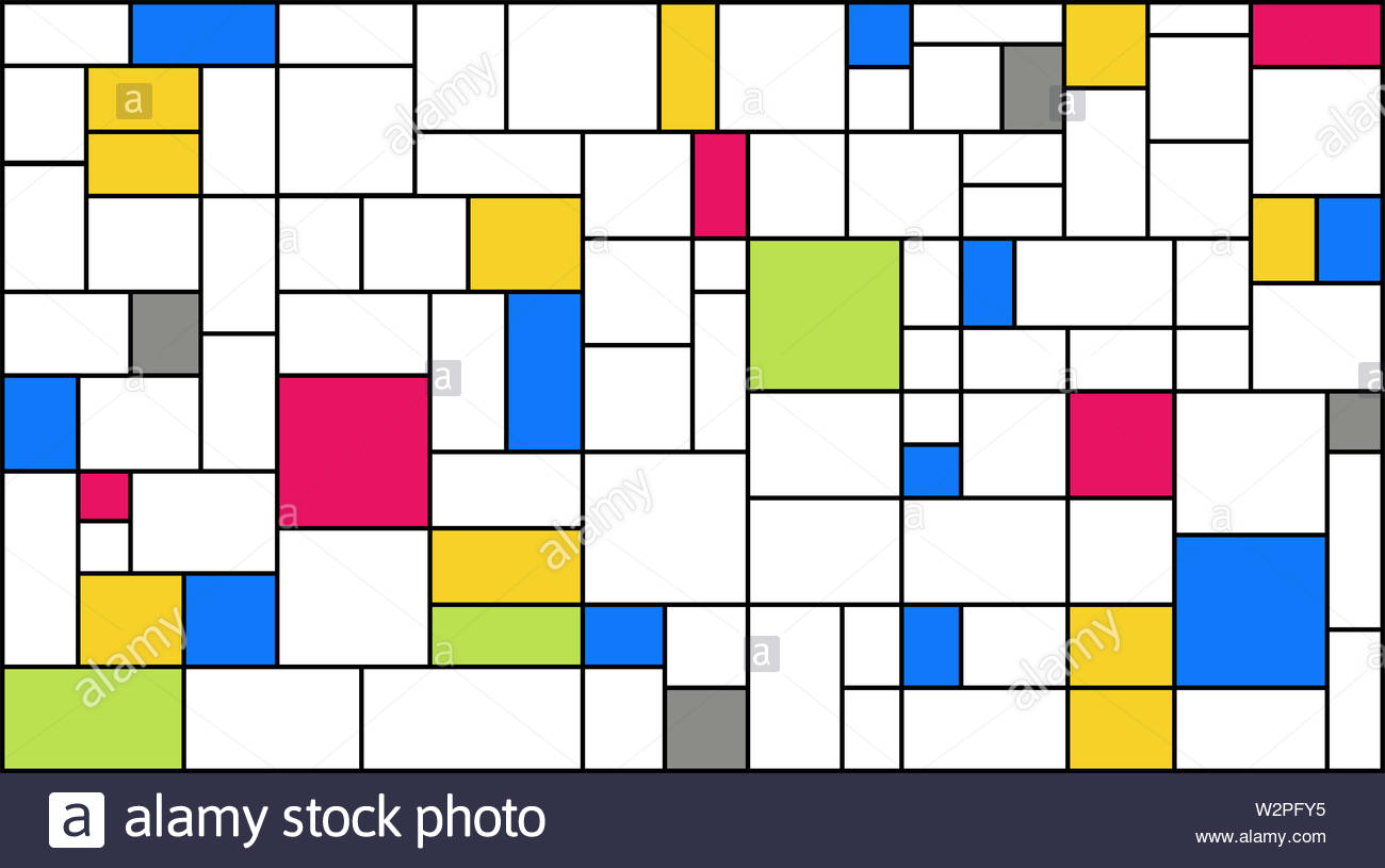 Neoplasticism Piet Mondrian Imitation Pattern With Trend