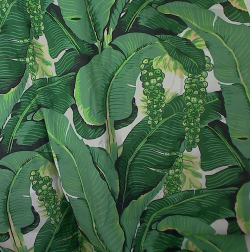 Mis 19826fabric Cote D Azure Brazilliance Banana Leaves And Grapes