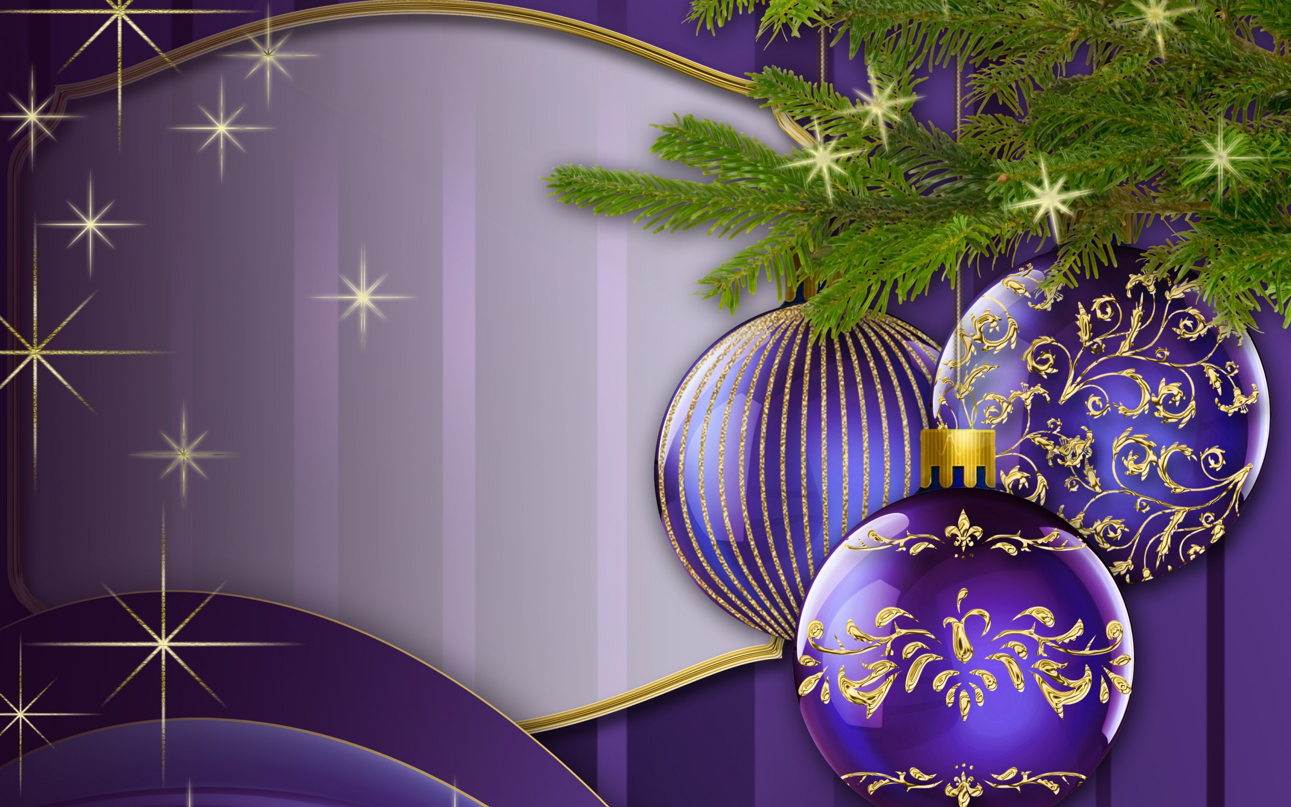 Purple Christmas Decorations Wallpaper