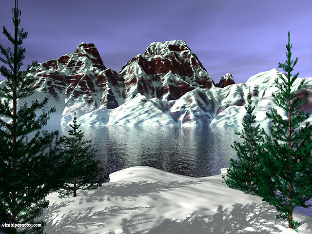 Paradox 3d Wallpaper Mountain Snow Multiple Sizes